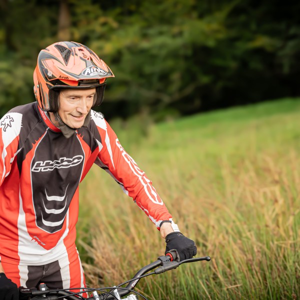 a man wearing a helmet